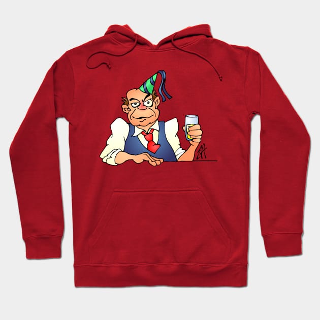 Drunken man on a birthday party Hoodie by Cardvibes